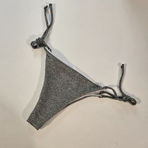 Silver Metallic Shimmering Swim Bikini Bottom